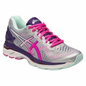 New Asics GEL Kayano 23 Grey Silver Pink Light Turquoise 7 WIDE (D) width 38